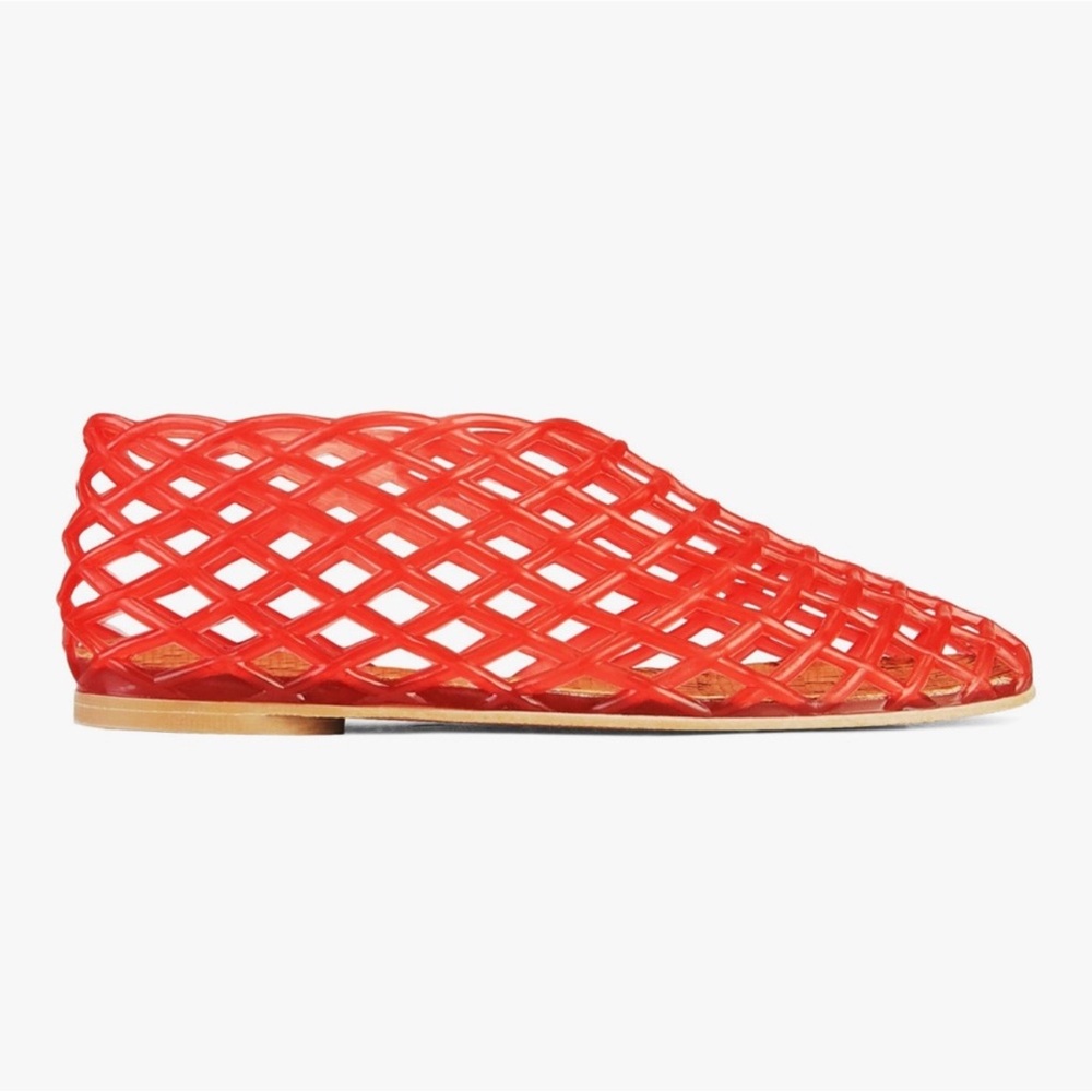 Women’s Red Jelly Caged Slip-On Flats